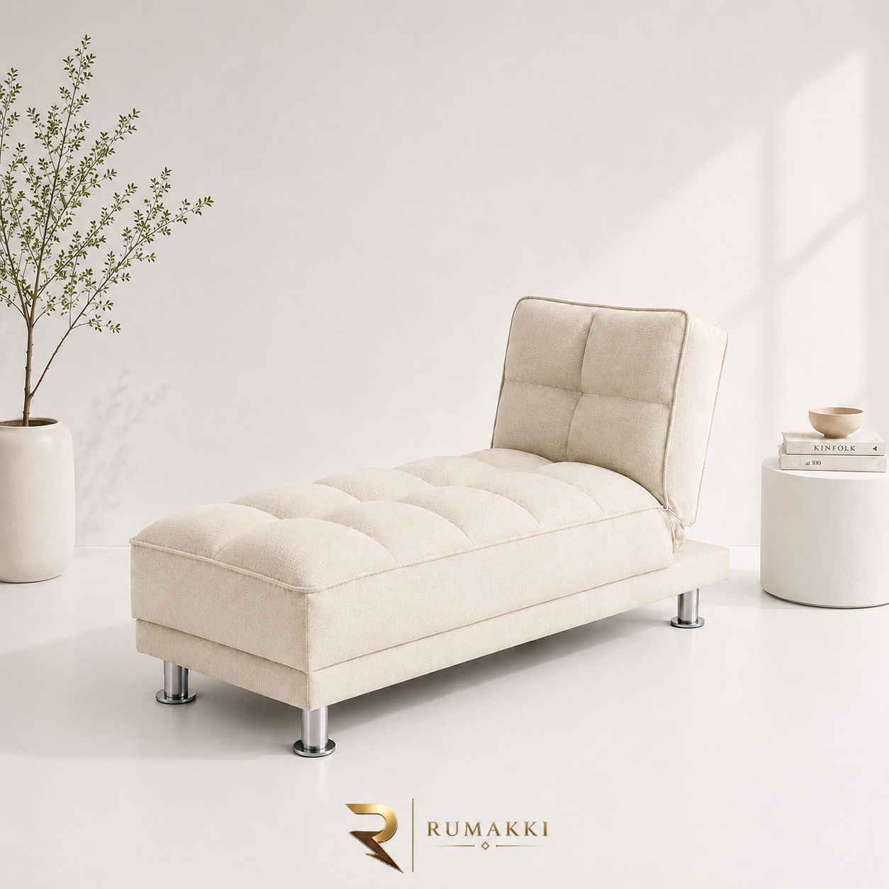 Sofa Bed Single Minimalis Premium - Cream